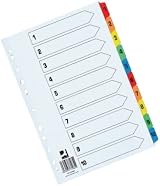 Q-Connect 1-10 Index Extra Wide Reinforced Multi-Colour Tabs KF76984 view 3