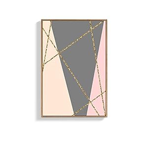 Framed Canvas Wall Art for Living Room, Bedroom Abstract Geometry Pattern Canvas Prints for Home Decoration Ready to Hanging - 16x24 inches