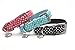 BINPET BA2028 Designer Polka Dots Leather Pet Puppy Dog Collar with Jeweled Heart Pendant Charms and Durable Metal Buckle, Blue X Small
