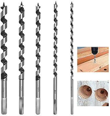 Qlouni Set Di Punte Da Trapano Esagonale A 5 Pezzi 230mm Set Punte Di Trapano A Legno In Acciaio Inox A Spirale Con Punta Di Diametro 6mm 8mm 10mm