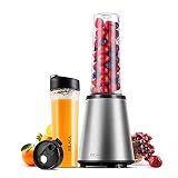 Smoothie Blender, BILACA Personal Blender Single Serve for Shakes and Smoothies,Frozen Fruit Blender With 18oz BPA-Free Sport Bottles,300W