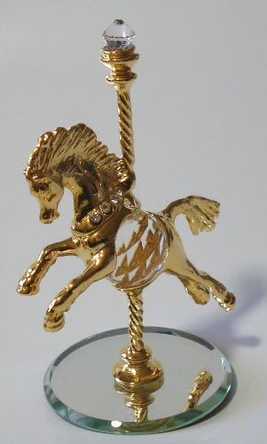 Crystal Carousel Horse Made with Swarovski Crystal