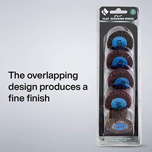 Katzco Flapper Wheel Buffing Flap Wheels 5 pieces 2 x 1 Inch Heavy