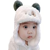 Crochet Earflap Pilot Hats Rabbit Ears Beanie Cap Winter Warm Knit Caps for Toddlers Baby Girls and Boys