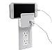 Enstant Smart Wall Plate Sockets Charger Outlet Coverplate Dual USB Ports, Phone Charging Dock Holder Wall Stand,Installs in Seconds,Fits All Standard Outlets,Free Up Outlets,FCC, RoHs, ETL