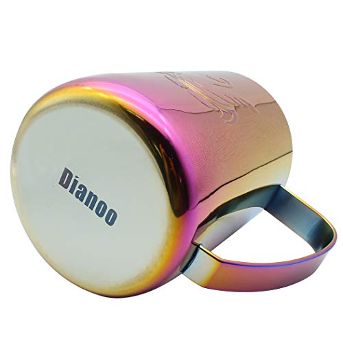 Dianoo Espresso Steaming Pitcher, Espresso Milk Frothing Pitcher Stainless steel, Coffee jug, Latte Art Cup 20 OZ (600ML) Multicolor