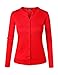 BILY Women's Unique Button Long Sleeve Soft Knit Cardigan Sweater Red XXX-Large