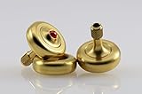 Lambda Solid Brass, Ruby Tipped Spinning Top