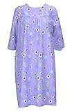 Women's Adaptive Flannel Backwrap Gown - Purple with Flowers