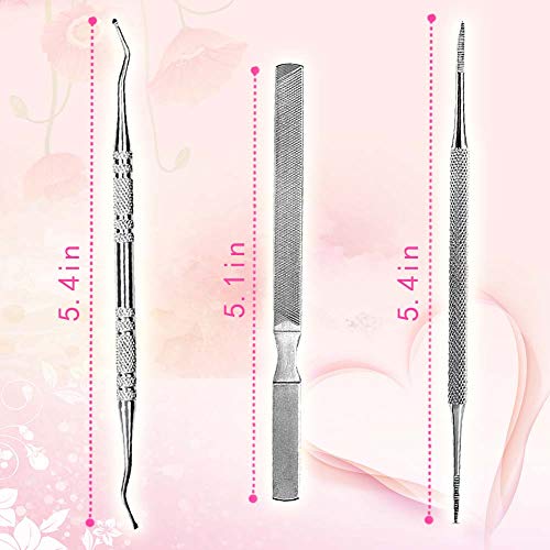 3PCS Ingrown Toenail File and Lifter Set Manicure File Stainless Steel Double Sided Ingrown Toenail Tool with Storage Box - Thumbnail 7
