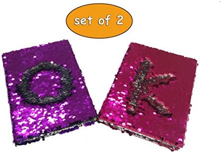 Neathouse Mermaid Sequin! Reversible Sequin Journal ,Magic Sequin Notebook, Purple &amp;Magenta, Set of 2