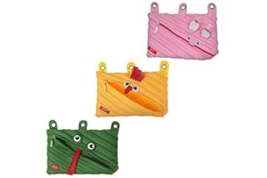 ZIPIT Animals 3 Ring Pencil Case, 3 Pack, 9"x0.7"x5.9" / 23x2x15cm (ZTM3R-AN-KIT)