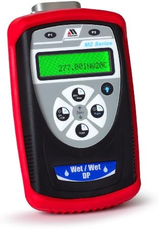 Meriam M200-DI0015 Wet/Wet Differential Pressure Smart Manometer, 0-15 psi Range, + or - 0.05% Accuracy Full Scale, 1/8" NPT Female Connection, Battery Operated