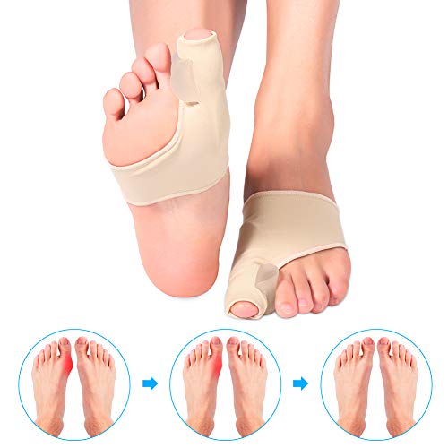 Bunion Relief Sleeves, Bunion Corrector Pad Big Toe Separator Toe Joint Protector with Silicone Gel Pad for Hallux Valgus, Bunion Surgery Pain Relief