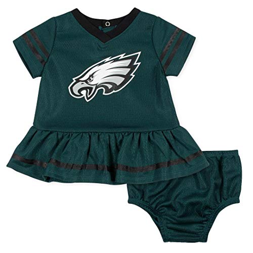 NFL Philadelphia Eagles Girls DRESS AND DIAPER COVER, Team Color, 0-3M