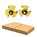 QLOUNI Tongue and Groove Set of 2 Pieces 1/4 Inch Shank Router Bit Set 3 Teeth Adjustable T Shape Wood Milling Cutter