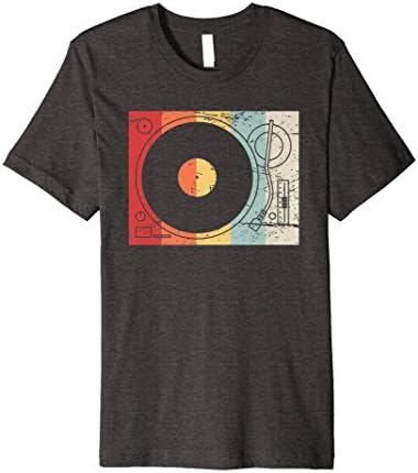 Mens Retro Record Player Turntable Vinyl DJ T-Shirt 3XL Dark Heather