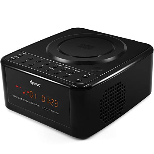 dpnao CD/DVD Player Bluetooth Compact Boombox with Speakers USB TF Port Aux-in Headphone Jack Remote Control for Home Kids Adults Students