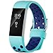 Wepro Replacement Bands Accessory for Fitbit Charge 2 HR with air hole, Small Teal on Blue