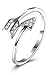 Arrow Rings 925 Sterling Silver for Women Zircon Cuff Adjustable Jewelry
