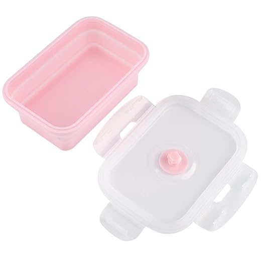 Lonchera de silicona portátil Caja de almuerzo plegable segura ...
