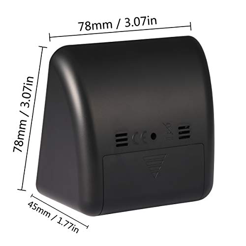 60 Minute Visual Analog Desktop Kid Timer Countdown Clock Optional Alert (3S/60S) Small/Big Sound Square for Classroom Meeting Kids Adults (Black Color)