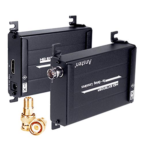 HDMI Over Coax Extender,Ansten HDMI Transmitter and Receiver Support 1080P Full HD HDMI Signal Lossless No Delay, Up to 300m/984FT HDMI Extender Via Coaxial Cable with BNC Port and F Connector - Thumbnail 7