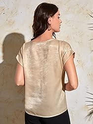 Floerns Women's Short Sleeve Business Casual Tops