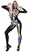 JomeDesign Womens 3D Skeleton Halloween Costumes Cosplay Jumpsuit Bodysuit Colorful Skull X-Large