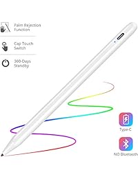 Stylus Pen for iPad with Palm Rejection, Rechargeable Touch Switch iPad Stylus Support 360-Days Standby & 20-Hrs Using Time Work for iPad 2018(6th Gen) iPad Air 3 iPad Mini 5  iPad Pro 11 12.9 Inch