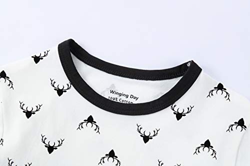 Benaive Family Xmas Pajamas Set Boys Girls Holiday Pjs Women Men Sleepwear (White, Reindeer, 6)