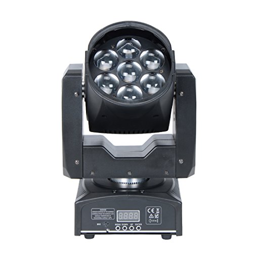 MOKA SFX 2pcs 7X12W Led Zoom Focus Moving Head Lights 95W RGBW 4IN1 Stage Lights for Wedding Decorations Club Halloween Party