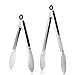 Benewell 2 Pack Kitchen Food Tongs, 9 & 12 Inch Stainless Steel Cooking Tongs with Locking Design for Salad, Snacks, BBQ, Grilling, Ice, Food Serving and More