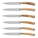 La Cote 6 Piece Steak Knives Set Japanese Stainless Steel Olive Wood Handle In Gift Box (6 PC Steak Knife Set Olive Wood)