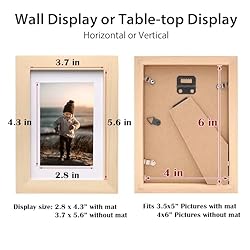 KINLINK 4x6 Picture Frames Natural Wood Frames with