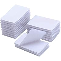 BRAVESHINE Adhesive Sticky Strips - Double Sided and Removable - 18PCS Heavy Duty Wall Mounting Squares Hook Loop Interlocking Tape for Carpet, Couch Cushion, Picture Hanging - 1.2x2 Inch (White)