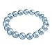 Round Light Blue Simulated Pearl Stretch Bracelet 10mm