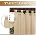 PONY DANCE Porch Curtains Outdoor - Sticky Tab Top Waterproof Draperies Curtains Light Block Privacy Protect for Patio, 52