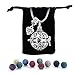 3 PCS Antique Silver Aromatherapy Essential Oil Diffuser Locket Necklace Pendant, Round/Heart Cage Locket Bulk with 10 Lava Stone Rock Beads Balls Set for Necklace Jewelry