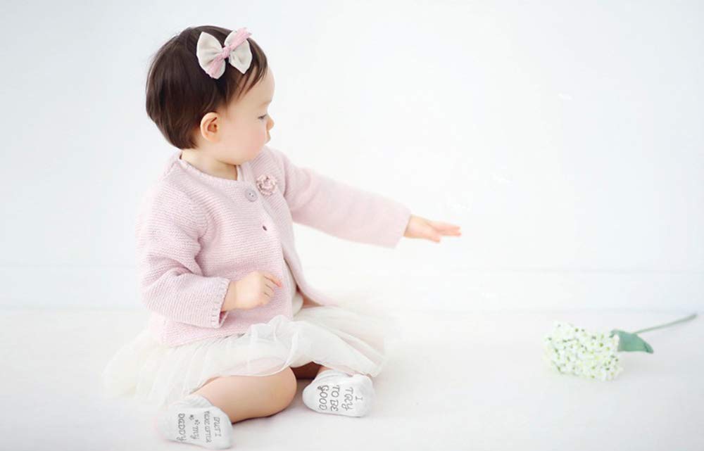 CozyWay Baby Socks Unique Baby Shower Gifts Newborn Present 4 Pairs Anti-skid Quote Funny Socks 0-12 Months
