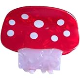 Cute Small Mushroom Hair Clips,Funny Acrylic Claw Clip for Women,Red Mushroom Hair Clip,Small