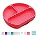 Bumkins Silicone Grip Dish, Suction Plate, Divided Plate, Baby Toddler Plate, BPA Free, Microwave Dishwasher Safe - Red primary