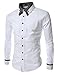 TheLees Mens long double collar cuff slim dress shirts