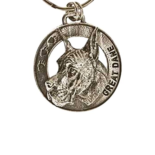 Creative Pewter Designs, Pewter Great Dane Key Chain, Antiqued Finish, DK094