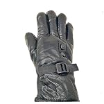 Titox Unisex Sports Leather Snow Proof Soft Warm Winter Protective Riding Gloves with Fur for Riding Bikes, Cycles (Black,1 Pair)