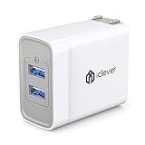 [UL Listed] iClever BoostCube+ 24W Dual USB Wall Charger | Travel Charger, 2 SmartID Port USB Power Adapter for iPhone X / 8 / 7 / 7 Plus / 6S / 6 Plus, iPad Pro Air / Mini and other Cellphone, Tablet