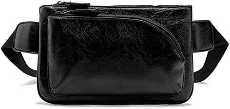 YingOnly Premium Faux Leather Fanny Pack Sling Pocket Chest Waist Hip Bum Bag (Black)