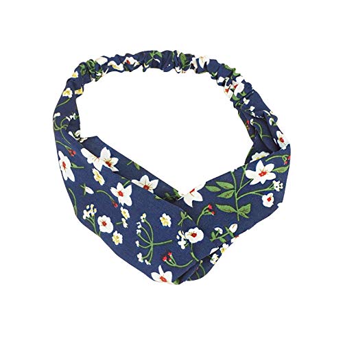 10 Pcs Boho Headbands for Women Flower Printing Twisted Criss Cross Elastic Head Wrap Cute Hair Accessories with a Gift Bag