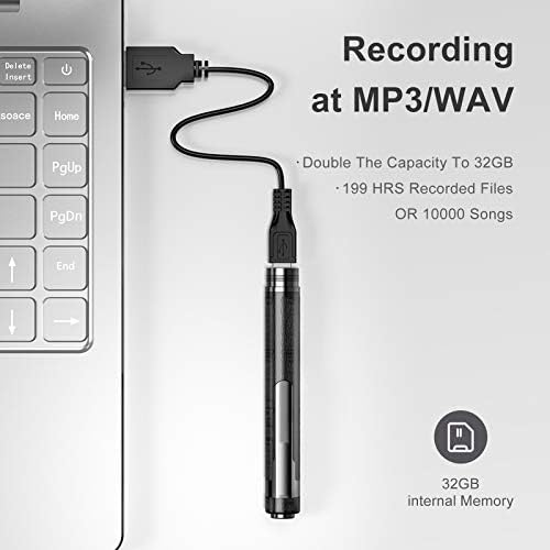Digital voice recorder with 32GB storage, priced between $32.99 and $34.99 as of August 9, 2023.