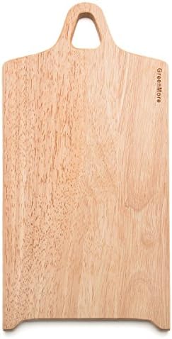 Rubber Wood Rectangular Cutting Board by GreenMore, Best Kitchen Chopping Board for Meat, Cheese and Vegetables